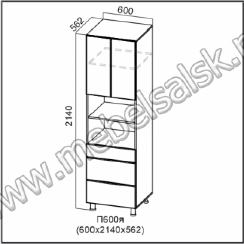 П600я 2140 Пенал Кухня Прованс